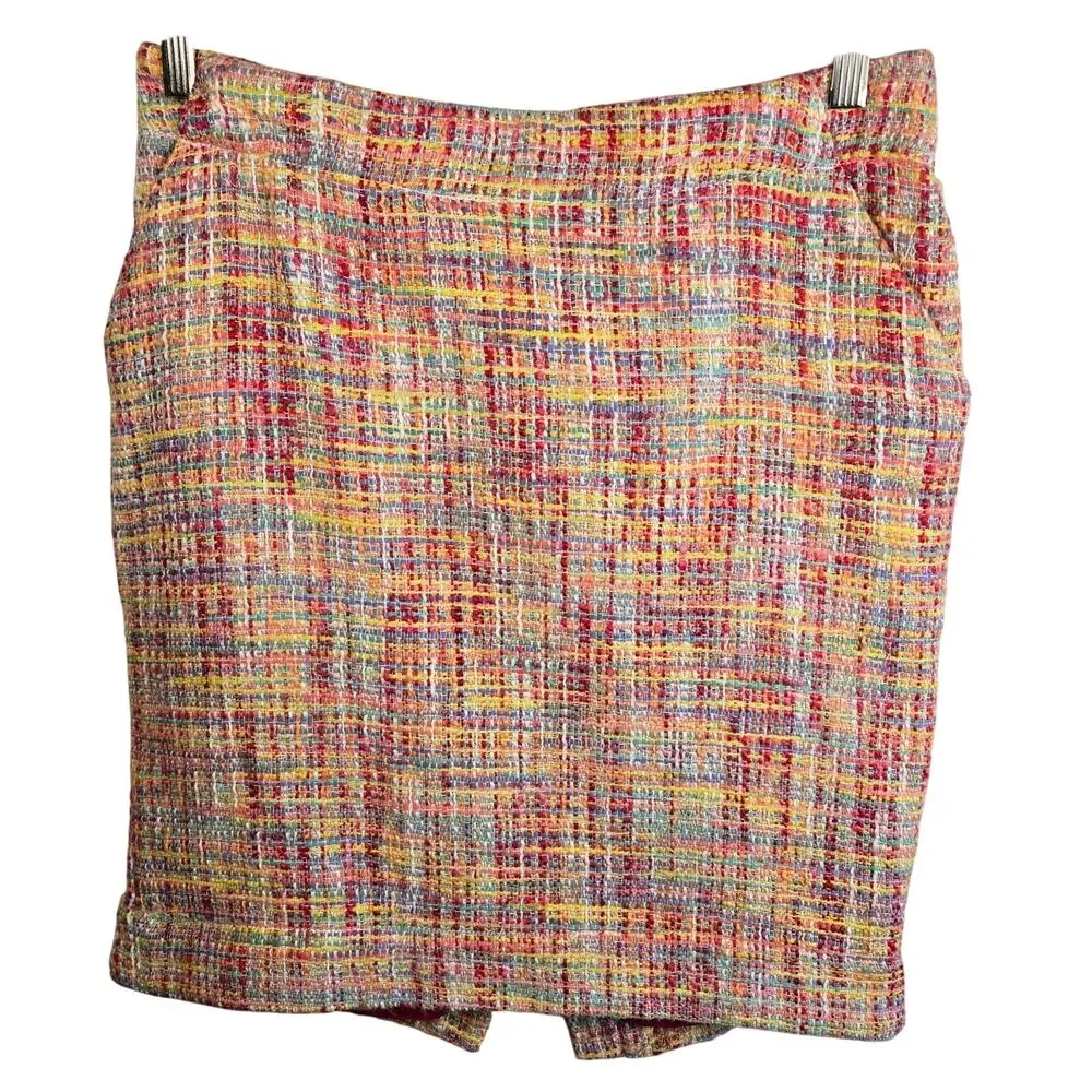 Size 4 Multicolor Tweed Mini Skirt Lined with Pockets